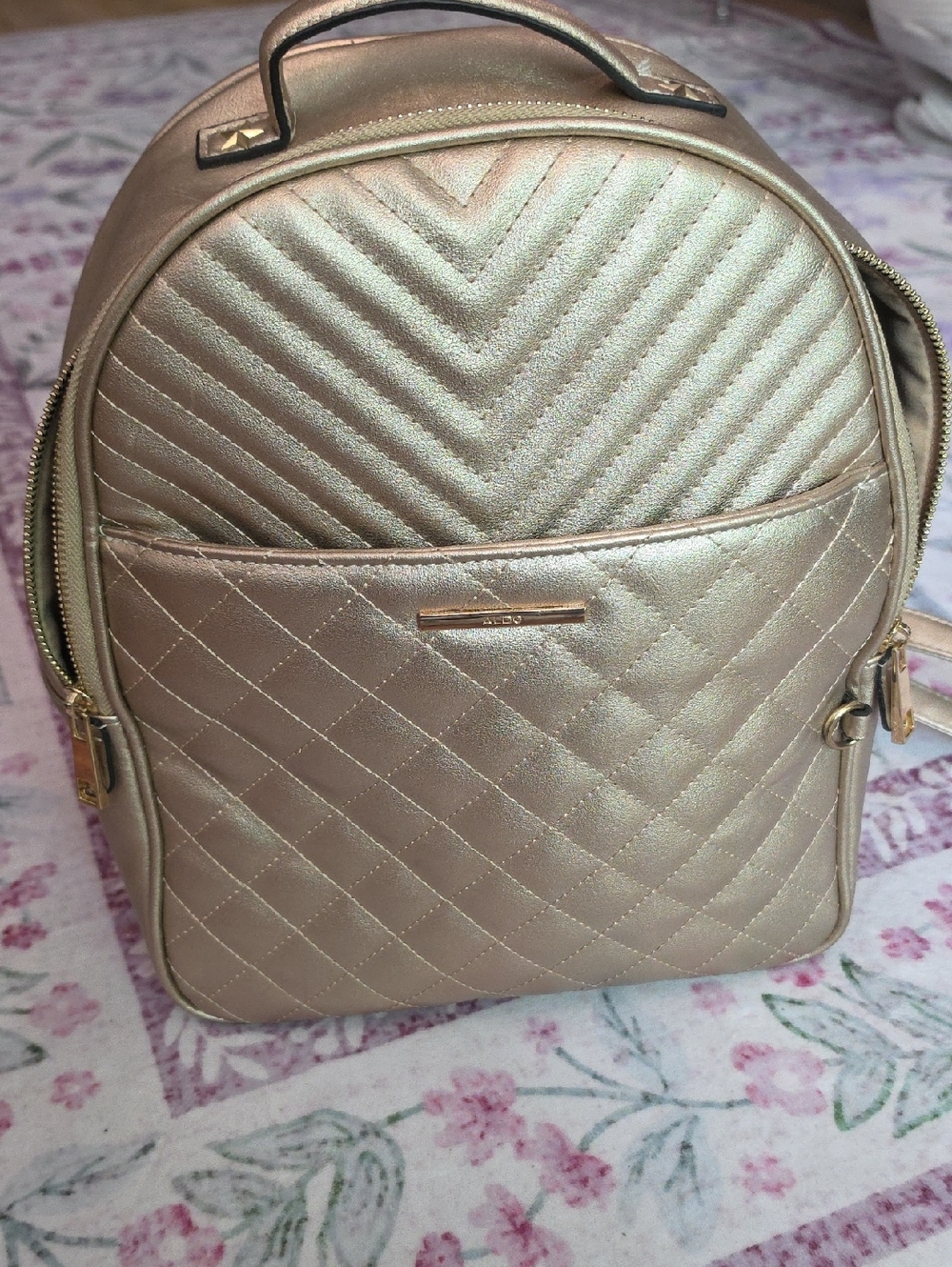 Aldo Gold Backpack Purse